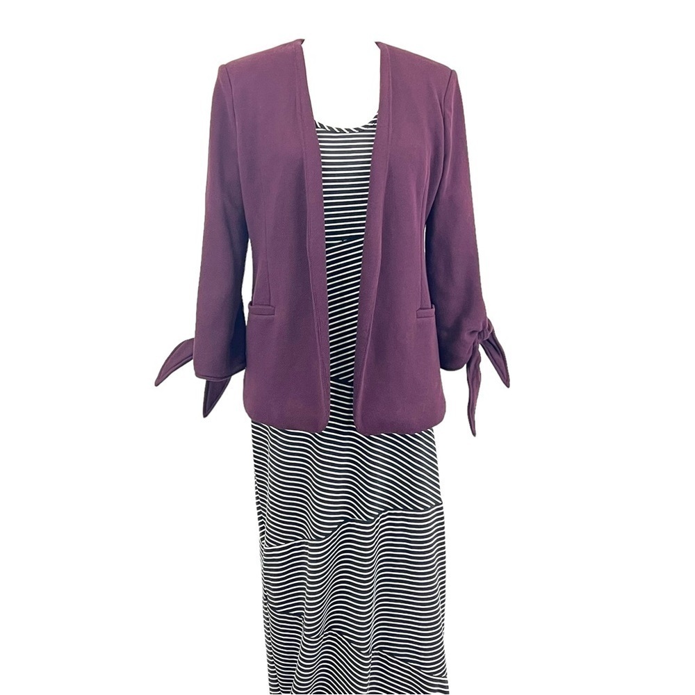 Olivia Moon Burgundy Knit Blazer Jacket Small
